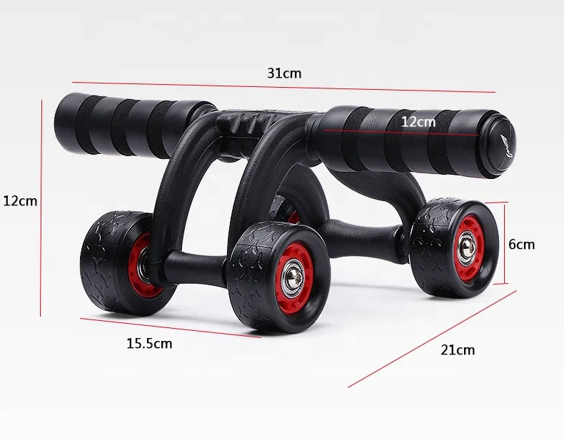 Home Gym Muscle Exercise ABS Four Wheel Abdominal Roller 4 Wheel Ab Wheel Roller