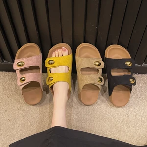Summer New Platform slippers Cool Soft Sole Pure Color slippers Outdoor Indoor Women's Sandals