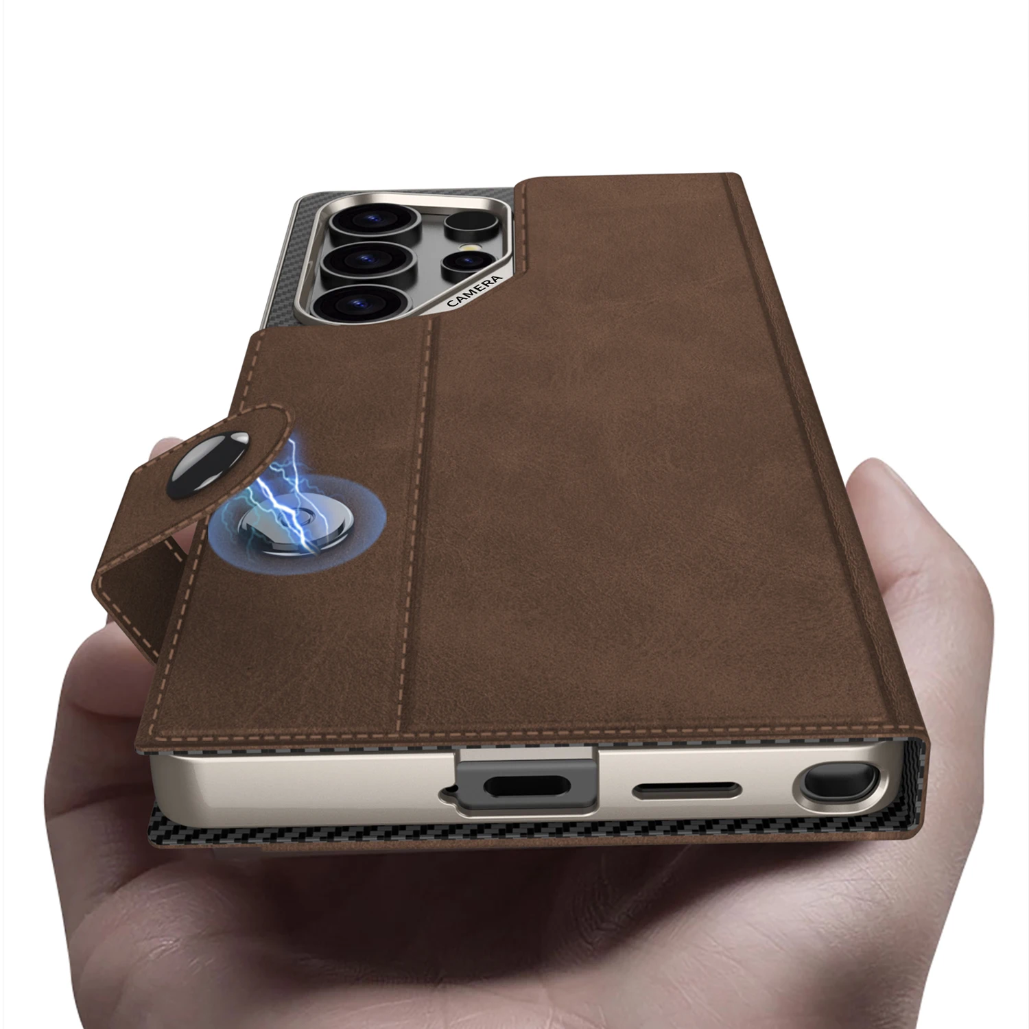 Ultra-Safe Frosted PC Case for for S25 Ultra with Dual Card Slots Drop Protection Pure Color Design