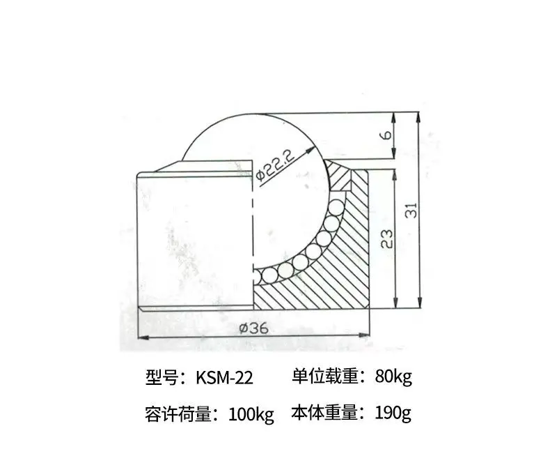 KSM Series  Heavy Duty Ball Transfer Units Bearing System Long Life  Conveyor Equipment industrial caster universal ball wheel