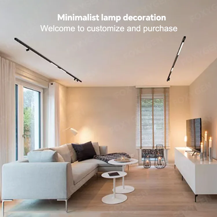 48V Magnetic Track Light Rail Ideal LED Aluminum Profile for Soft PVC Fabric Stretch Ceiling factory