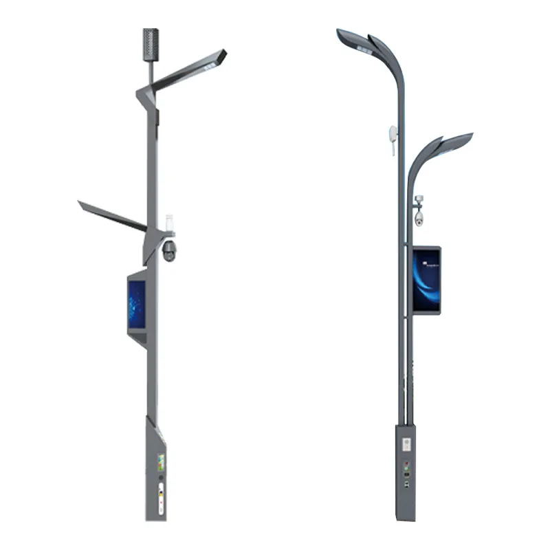 Udendørs smart LED-gadepæl, IP65 vandtæt, med overvågningskamera til have, vej, plads, gade, vekselstrømsforsyning til smarte byer