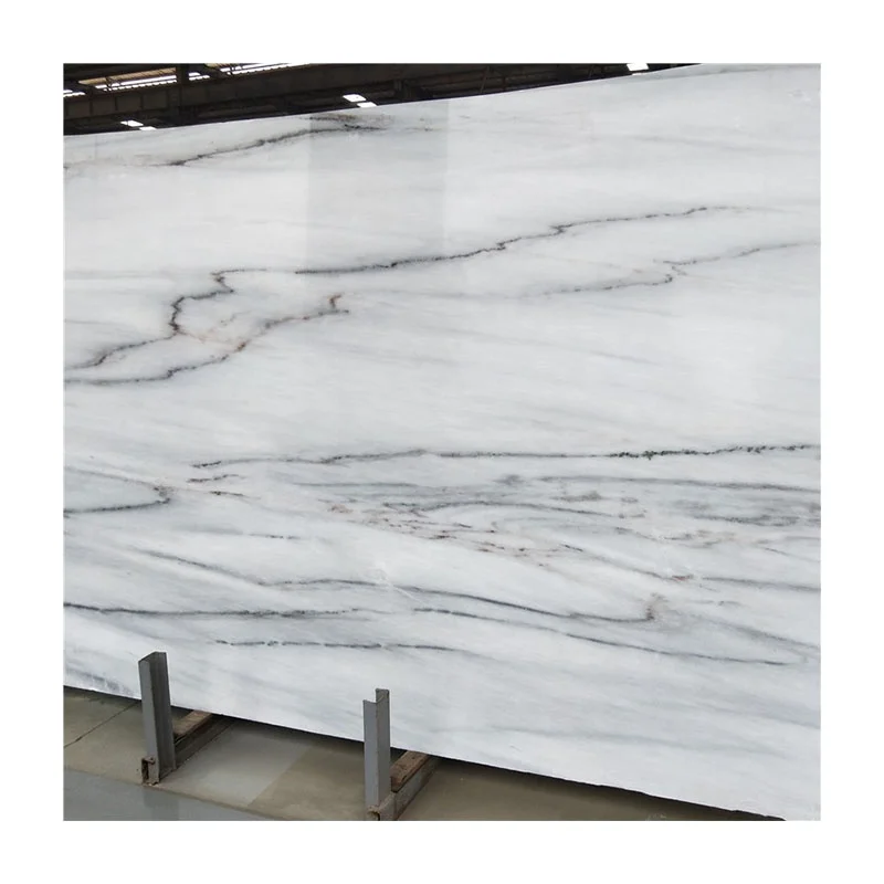Elegant Swan Lake White Marble with Black Veins Stone Slab for Indoor Flooring Tiles