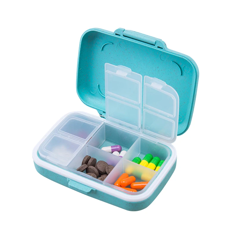 Бесплатный образец индивидуальный логотип дорожный пластиковый мини-органайзер для таблеток 7 дней на неделю