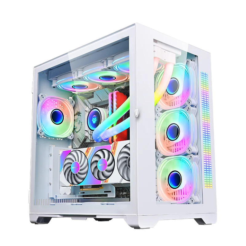 WJCOOLMAN Rhythm PLUS White ATX Desktop Case - 360° Water-cooled