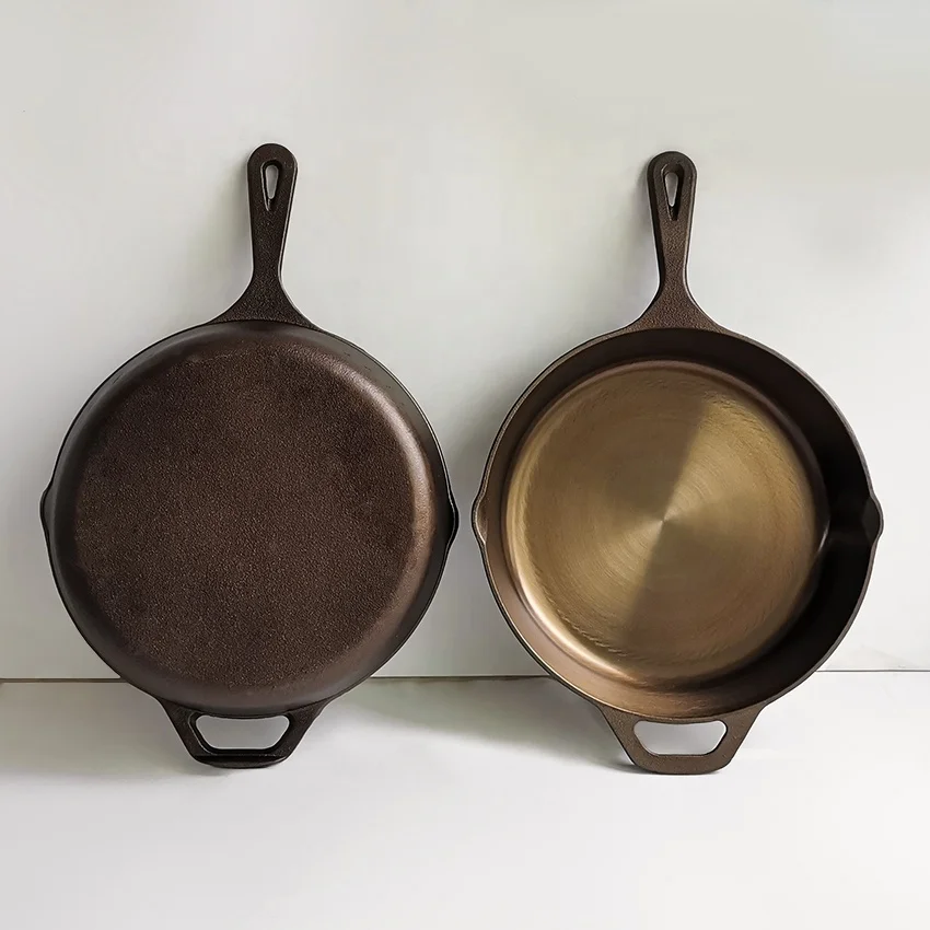 Обработанная гладкая полированная предварительно приправленная чугунная сковорода