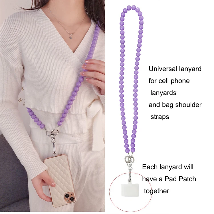 Шнурок для смартфонов с креплением для телефона, универсальный шейный ремешок с красочными бусинами для телефона