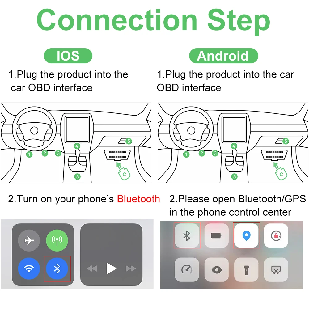 Scanner OBD2 Bluetooth ELM327 V1.5, Strumento Diagnostico per Auto, Lettore di Codici OBD 2, Adattatore di Scansione per Android BT OBDII 4450  34