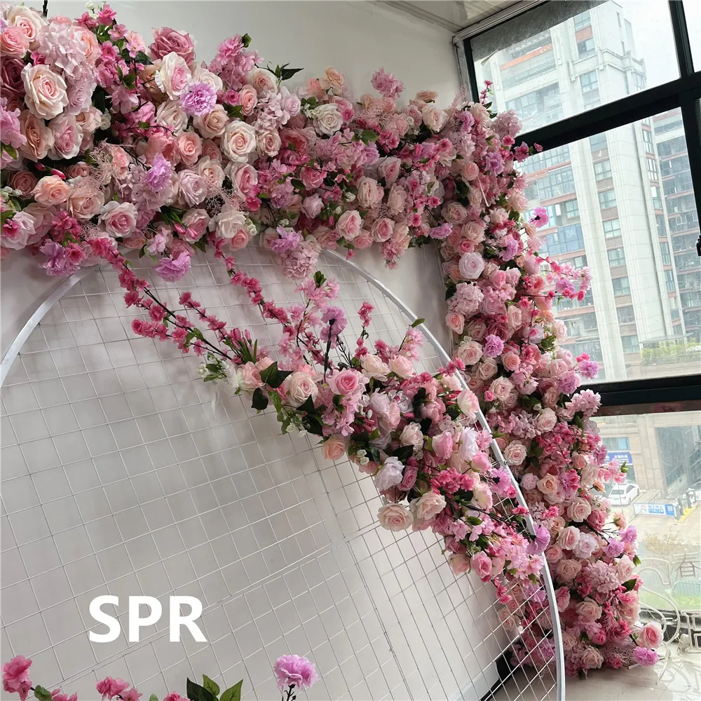 Spr Cheap Artificial Flower Wall Wedding Decor Pink Blush Mix Color