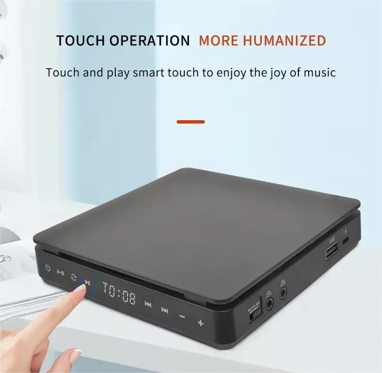 Портативный CD-плеер 3,5 мм с объемным звуком, FM-радио, USB, MP3, USB, CD-проигрыватели с динамиком