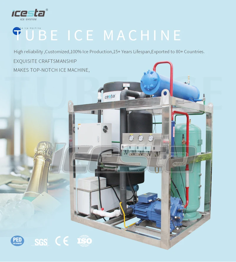 Icesta 3 5ton Industrial S Ice Tube Maker Machine With Factory Price