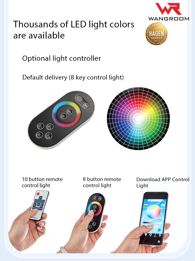 Wr Bathroom Music Shower System Ceiling 16 Inch Led Rain Showerhead 3