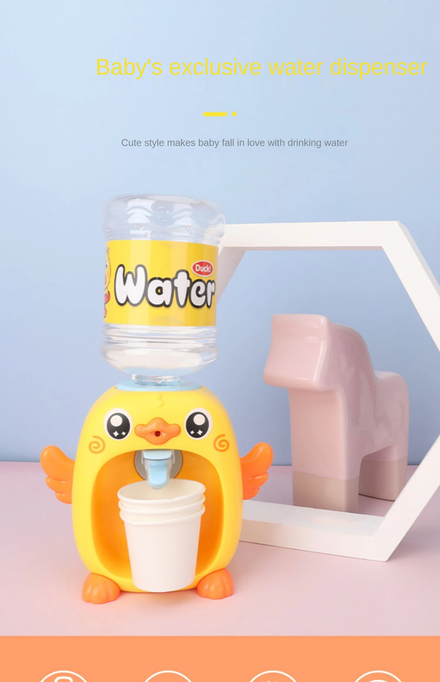 Dispensador De Agua Para Niños Con Diseño De Pato Y Cerdo – Beber Es Un Juego