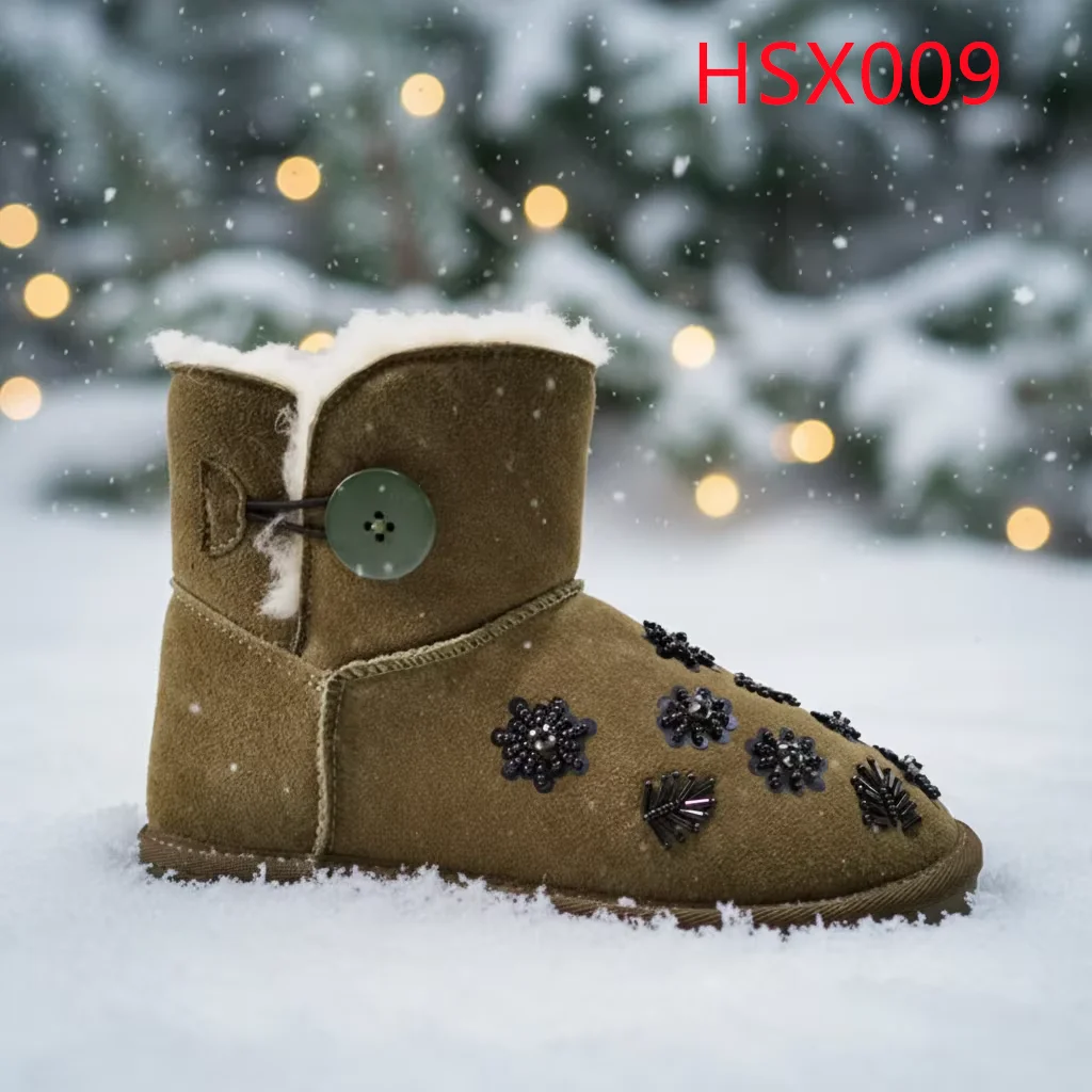 LXG,Snowfield Activity Real Wool Lining&insole Female Winter Boots Outdoor Anti-slip TPR Sole Famous Brand Warm Boots HSX009