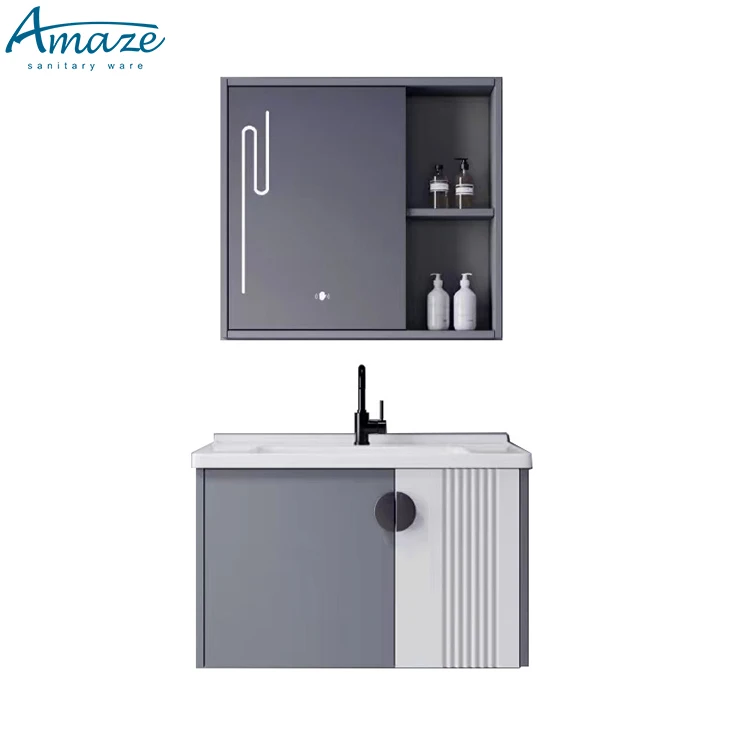 New design toilet furniture mirror wall mounted modern style bathroom sink vanity cabinet set details