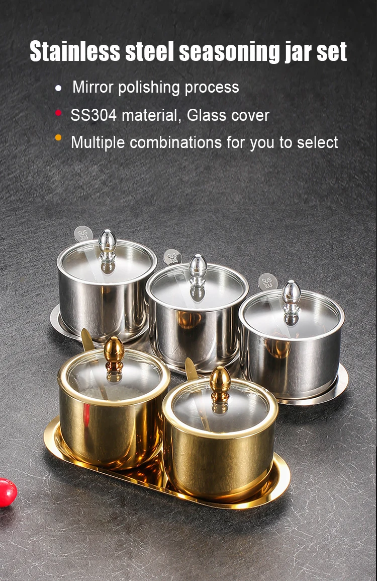 Unique Circular Luxury Spice Jar Combination Set Seasoning Container