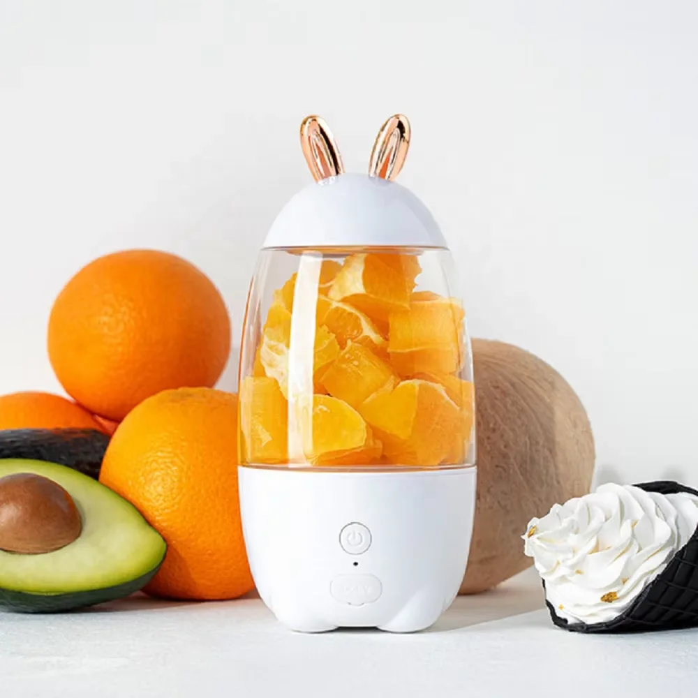 New Home Portable Juicer Rabbit Shape Juice Cup Student Portable Juicer with Safety Switch Mobile Blender 3