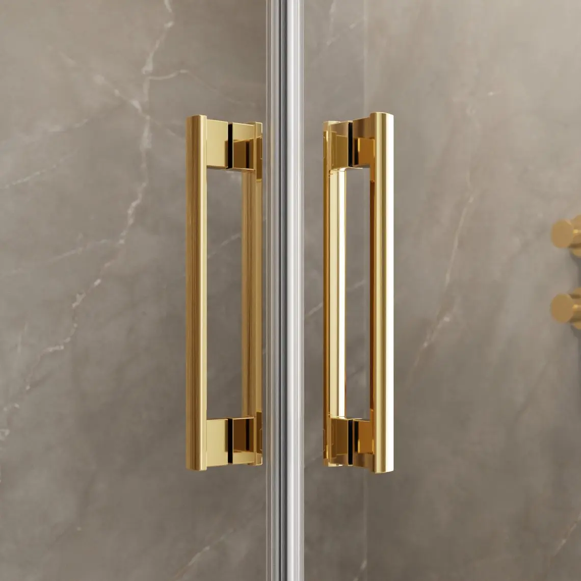 Modern Golden Raindrop Shower Partition Sliding Door 6mm Tempered Glass with Aluminium Frame for Bathroom or Hotel