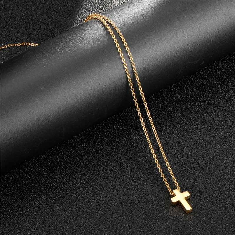 Stainless Steel Christian Necklace Custom Bible Verse Cross Pendant Prayer Charm Necklace Faith Religious Jewelry for Women