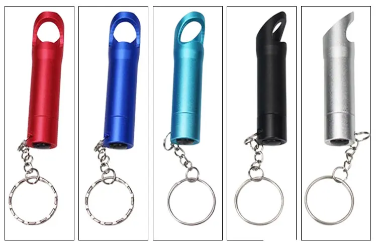 Wholesale Keychain Torch Light Aluminum Alloy Red Bottle Opener 