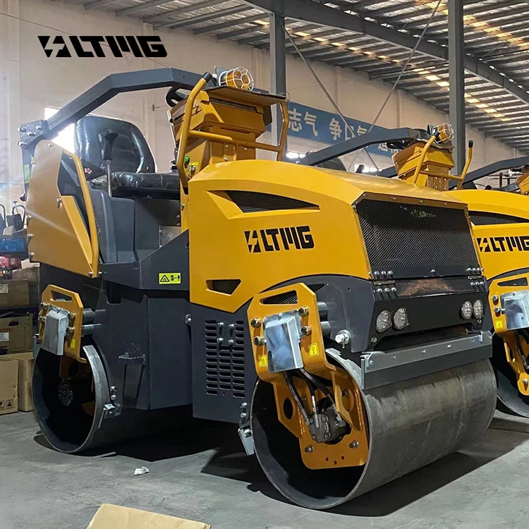 Mini Compactor Double Drum Vibratory Roller 1.5 Ton Road Roller for Sale