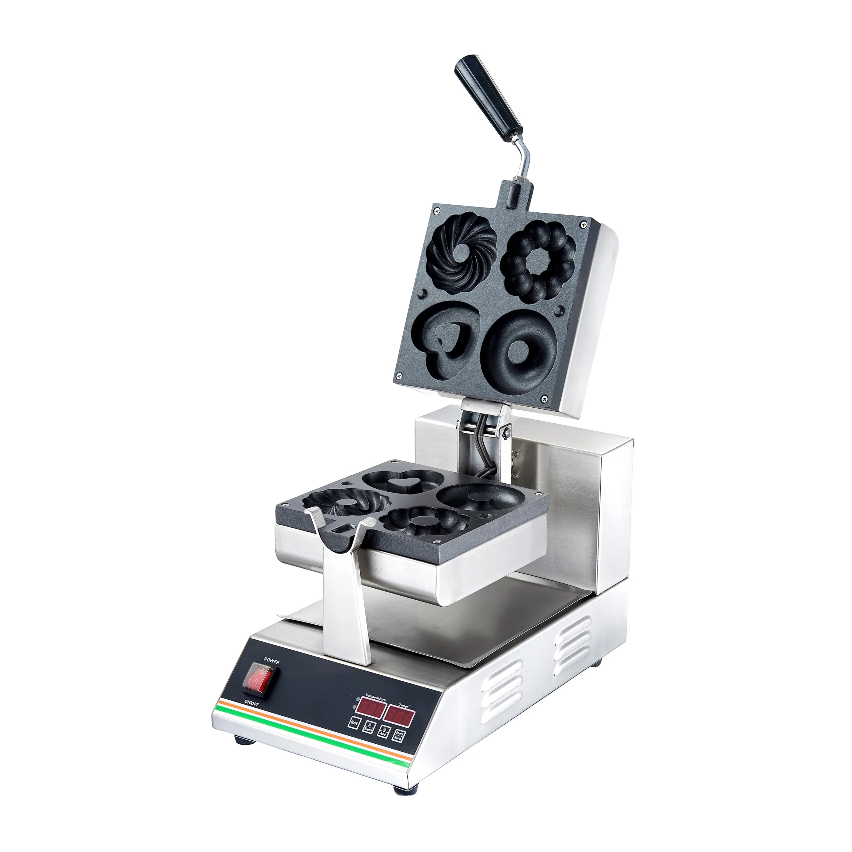 Изготовленный На Заказ Коммерческих вращающаяся электрическая многофункциональная 4 ломтика милые для выпекания хлебобулочных изделий снэк-аппарат для приготовления пончиков вафельница