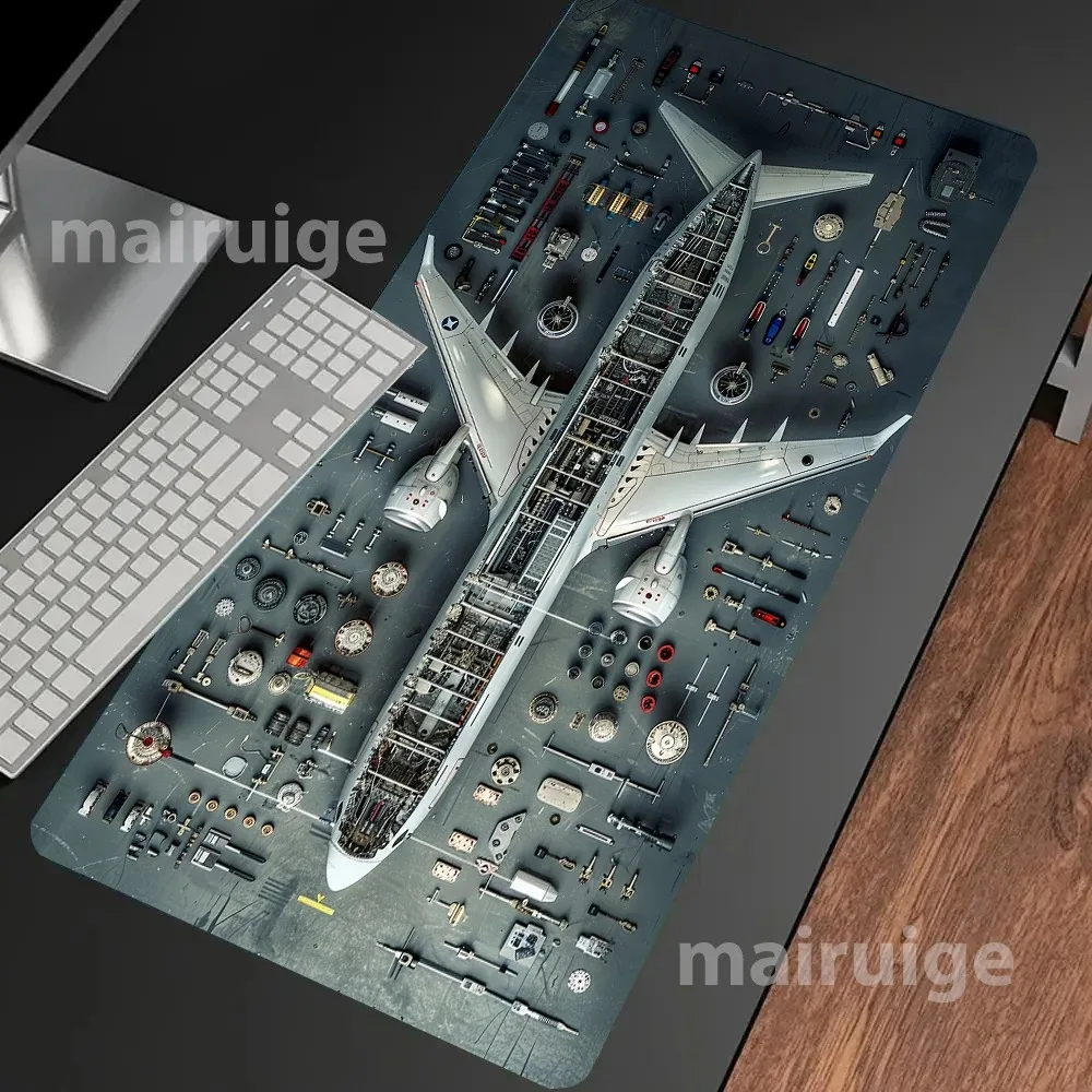 Airplane Components Retro Stylish Cool PC Gaming Mouse Pads Gamer Mats Teclado Pad Mat L aperçu 3