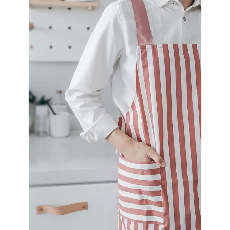 Promotion Waist Cotton Apron With Pockets Cheap Polka Dot Cotton Waist Apron Striped Cute Apron For Sale