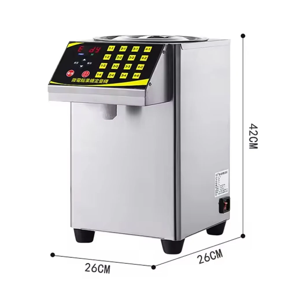 XEOLEO Syrup Dispenser 16 Grid Quantitative Machine Automatic Fructose Dispenser Micro Computer Fructose Machine Stainless Steel