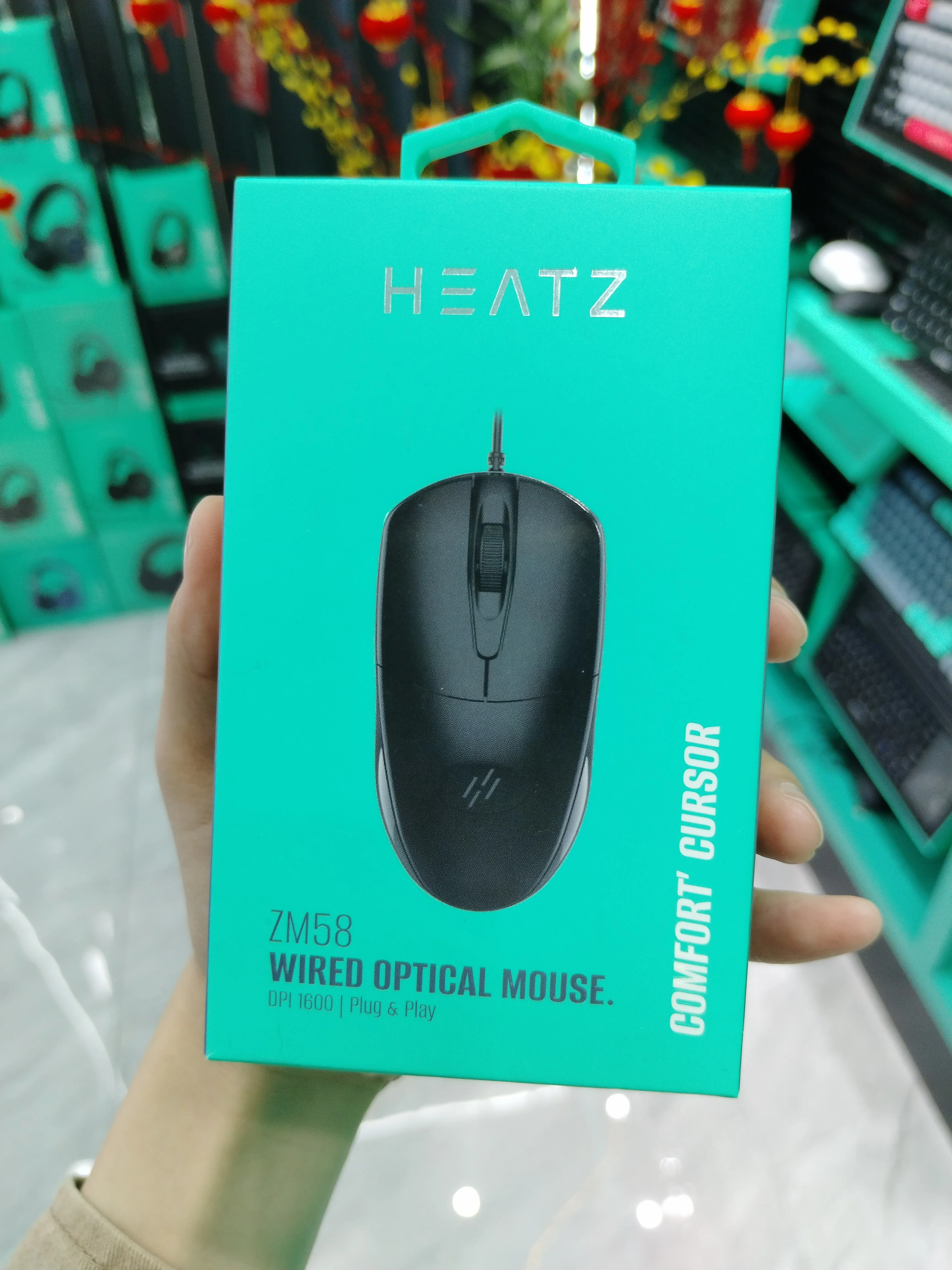 ZM58 Wired Mouse - 1600 DPI, Ergonomic Design for Mac