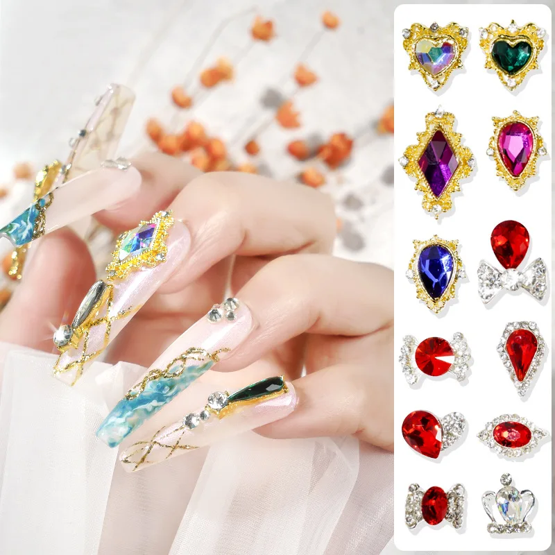 Diyang 3D Nail Charms for Acrylic Nails Crystal Heart Nail Rhinestones Star  Moon Alloy Colorful Nail Gems Nail Art Decorations, Pink, Heart Nail Gems -  valleyresorts.co.uk