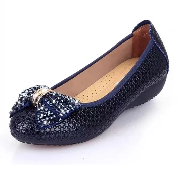 high quality real leather lady casual shoe anti-slippery rubber outsole round toe women's flat loafer shoes for women new styles