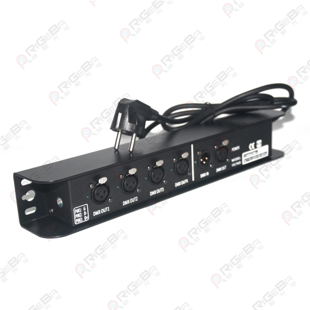 Mini Dmx Splitter 1 in 4 Out With Electronic Isolation signal and Transformer Power Supply for Lights