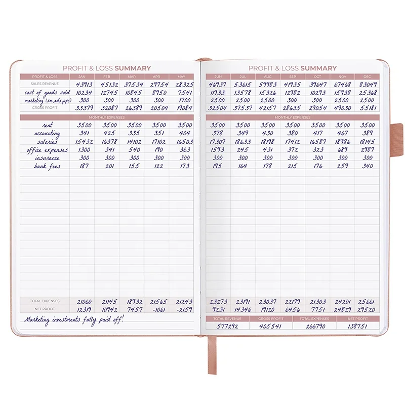 A4 Size Customised Logo Income and Expense Ledger Book Personal Finance Record and Bookkeeping Log Book