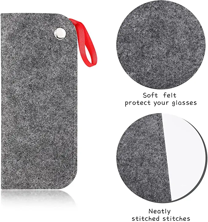 CHUANGLI Eyeglasses Bag Original Design Portable Soft Felt Slip In Pouch Case for Sunglasses 
