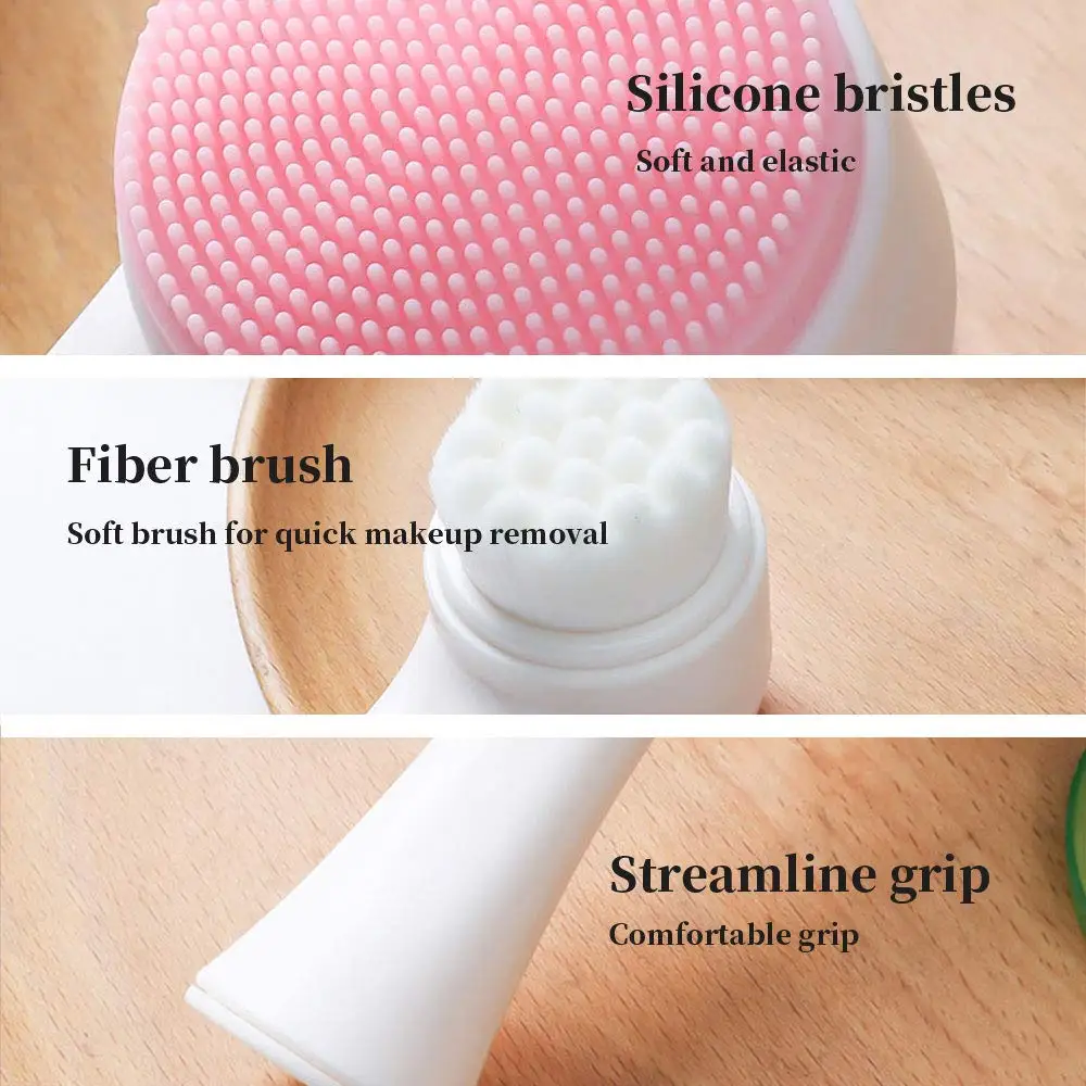 Double Sided Silica Gel Facial Silicone Facial Cleanser For Blackhead Removal, Pore Cleushing