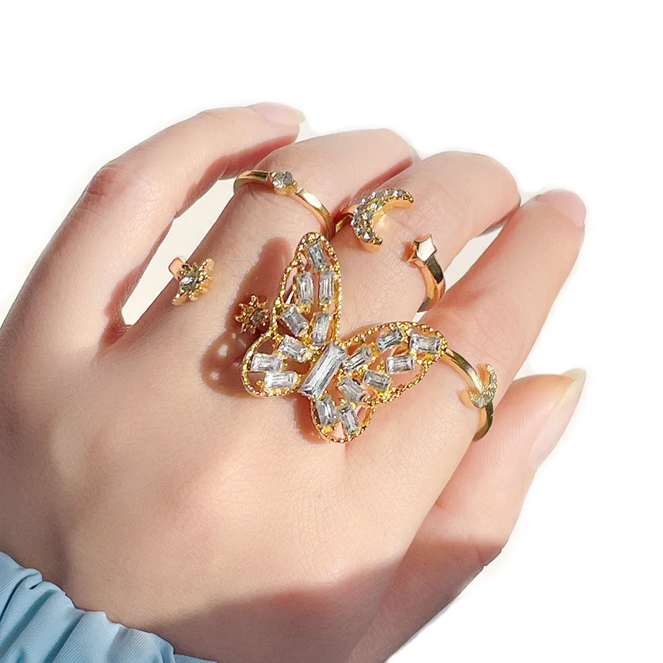 Luxury Big Stone Ring Set Fashion Queen Wedding Set – Avas Collection