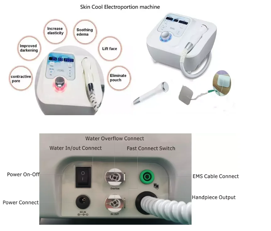 Newest portable Dcryo facial cooling and heating massager dcool electroporation machine for skin rejuvenation