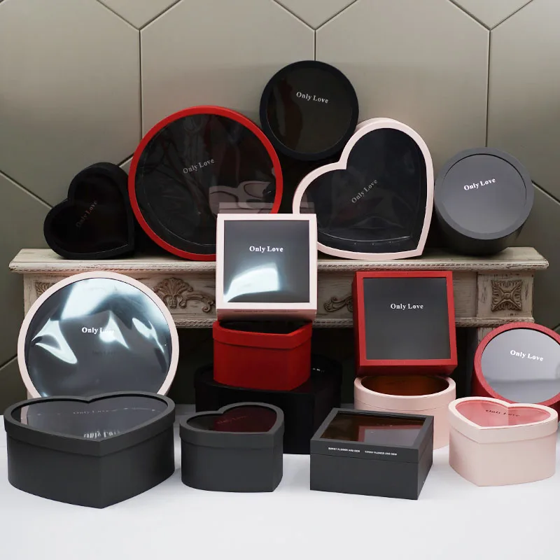 Rose Boxes Flower Packaging Wholesale Valentine's Day Lid And Base Box