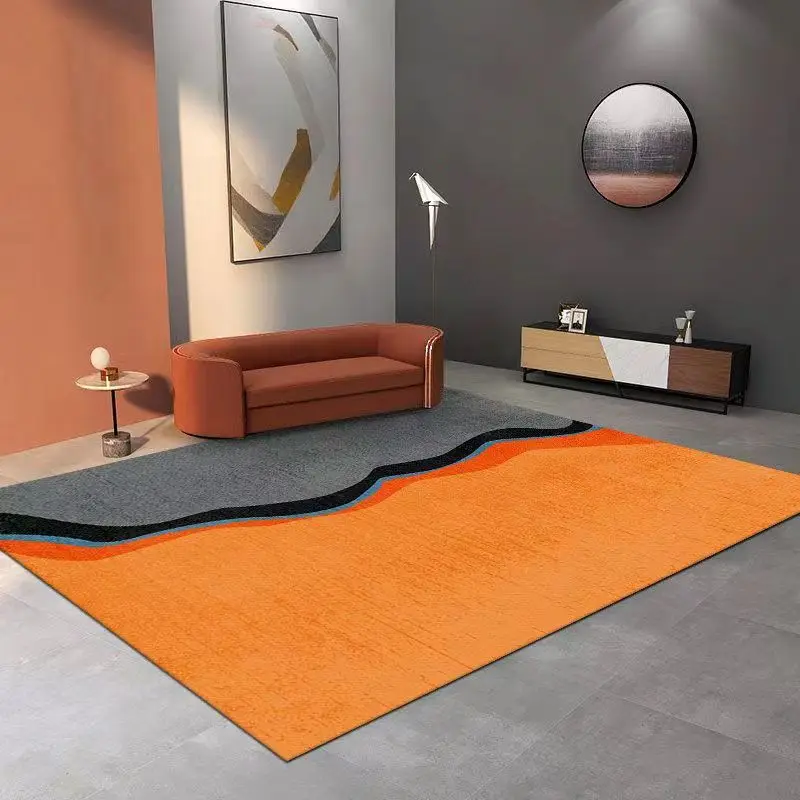 2023 Trending Custom 3d Printed Carpet Rugs Orange Geometric Carpets for Living Room Large Bedroom Area Rugs and Carpet