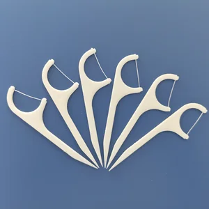 Daily Care BSCI Appliance High Tensile UHMWPE Thread Floss Pick Poly Bag Pack 50picks Dental Flosser for Lady