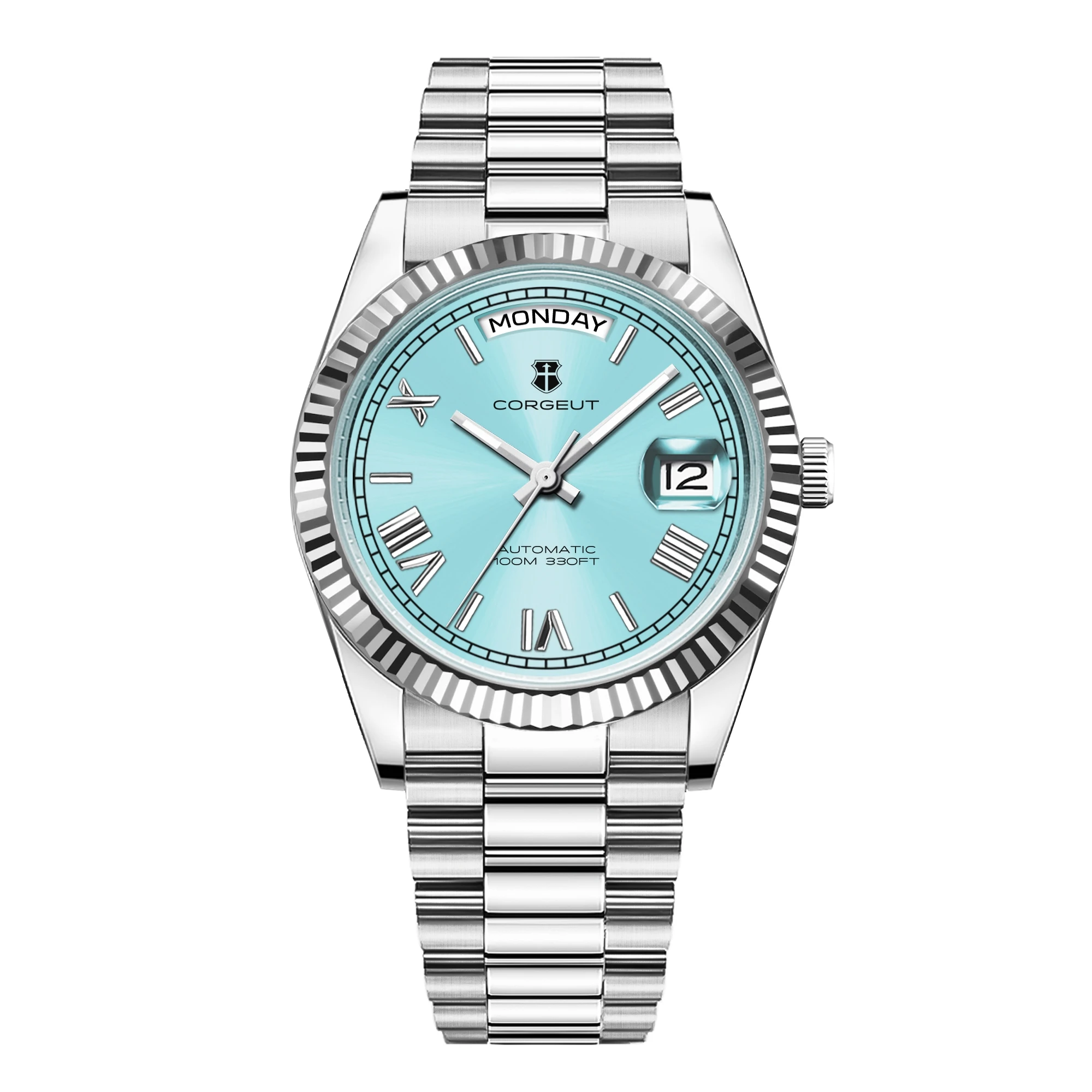 Corgeut 39mm Luxury Men's Watch with Automatic NH36 Movement