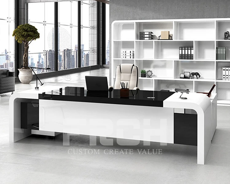 Hight Gloss Luxury Modern Office Furniture L Shape Ceo Office Desk
