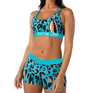 Summer 2022 Women Activwear Workout Tops Bra Boyshorts Yoga Set Wholesale Custom Women's Fitness Wear