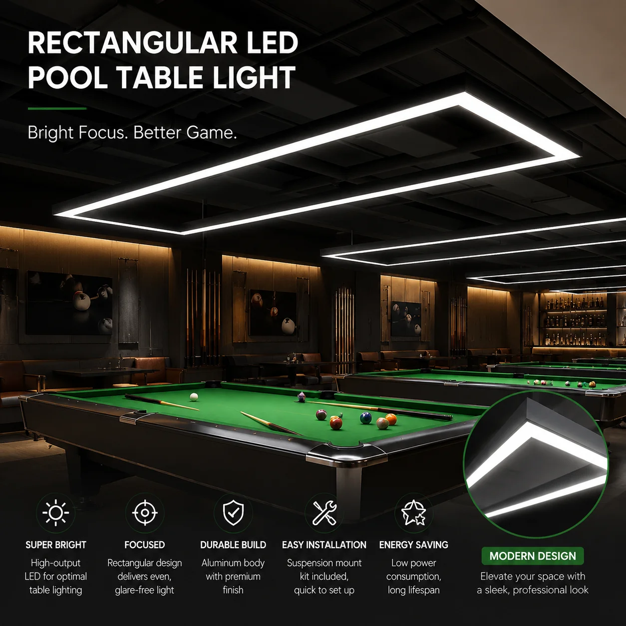 Hot Selling Led Billiard Snooker Pool Table Lights for Billiard Room Led Pendant Lamp