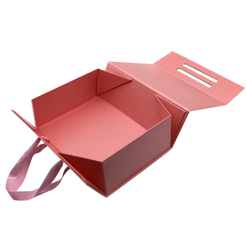 Custom Colorful Fold Rigid Box Magnetic Box with Ribbon for Shoes Clothes Eco Friendly factory