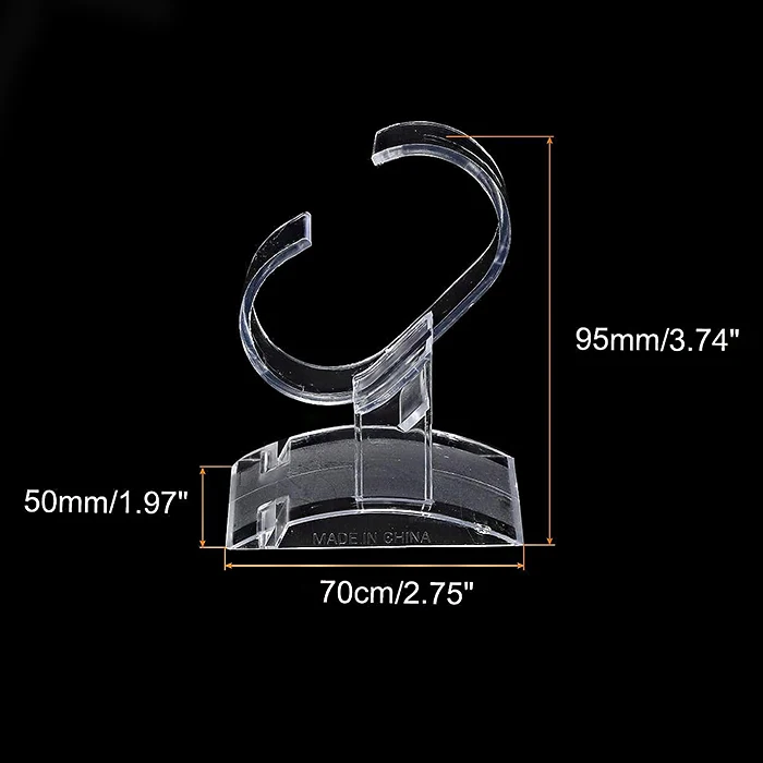C Shaped Clear Acrylic Single Watch Display Stand Transparent Acrylic ...