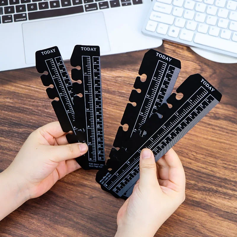 透明なプラスチック製のしおり定規ルーズリーフ定規測定ppa5 a6 a7