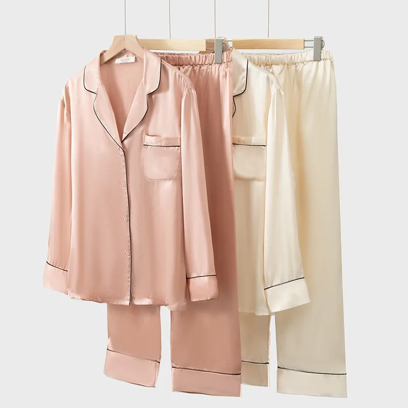 Pyjamas for Couple Men Women's Sleepwear Sets Silk Clothes Viscose Silk Pajamas Lounge Wear Set