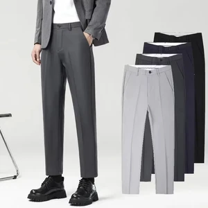 Men's Summer Korean Version of Slim Stretch Wrinkle-free Anti-crease Lightweight Men's Business High-grade Trousers